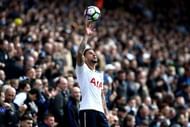 LONDON, ENGLAND - APRIL 15: Kyle Walker of Tottenham Hotspur catches the ball during the Premier League match between Tottenham Hotspur and AFC Bournemouth at White Hart Lane on April 15, 2017 in London, England.  (Photo by Julian Finney/Getty Images)